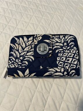 Pineapple Navy and White Quilted Wallet